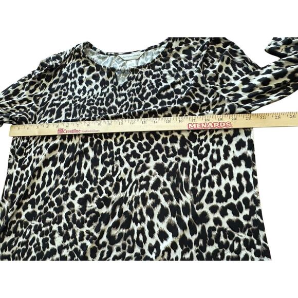 CJ Banks XL Animal Print Top Blouse Womens Leopard Career Cheetah 1X Work Office - Picture 7 of 11